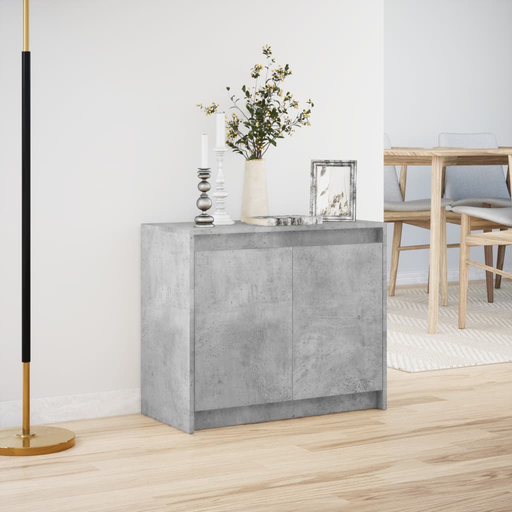 Komoda s LED siva boja betona 72x34x61 cm od konstruiranog drva