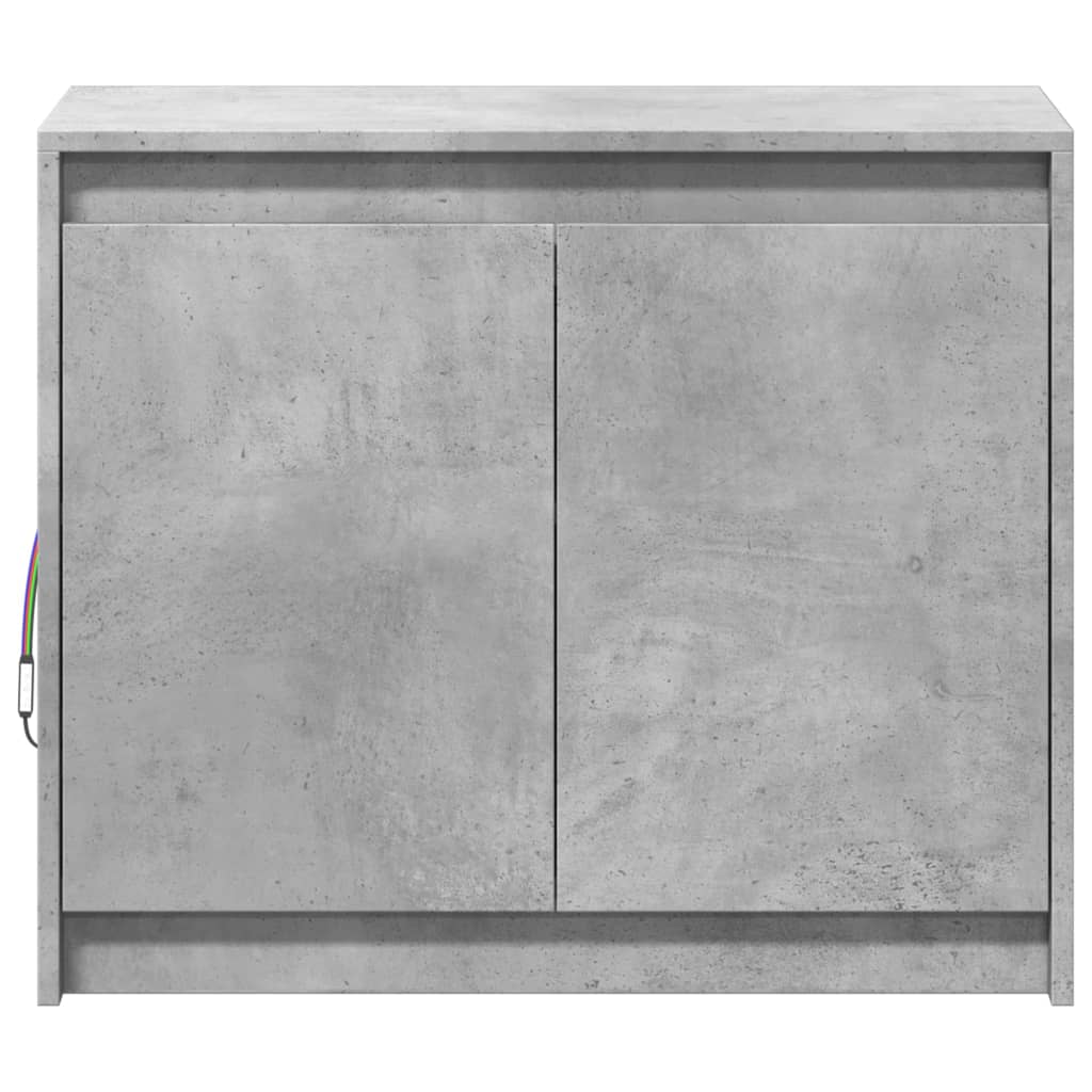 Komoda s LED siva boja betona 72x34x61 cm od konstruiranog drva