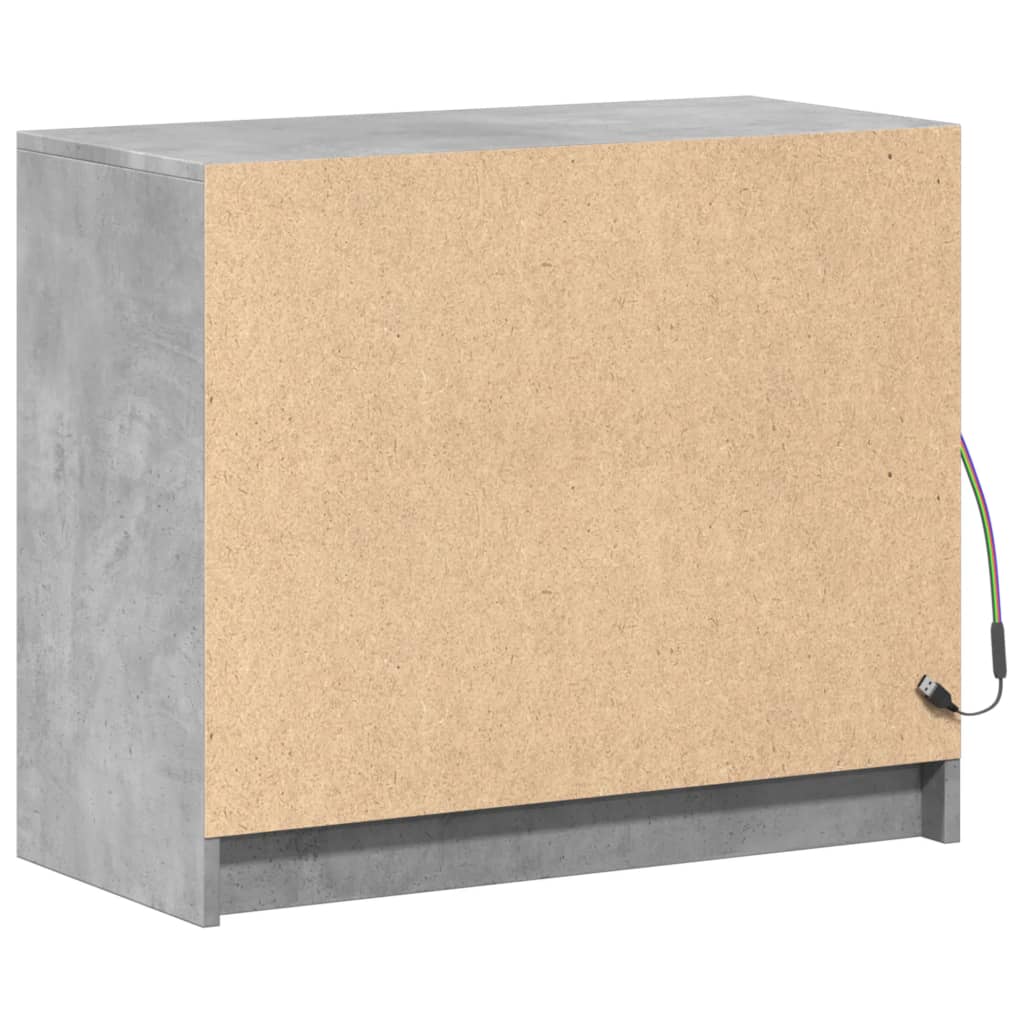 Komoda s LED siva boja betona 72x34x61 cm od konstruiranog drva