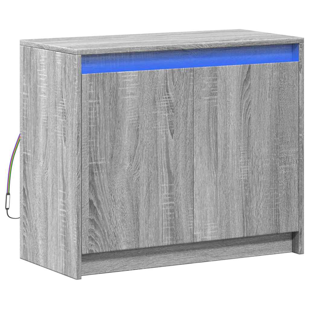 Komoda s LED boja sivog hrasta sonome 72x34x61 cm drveni
