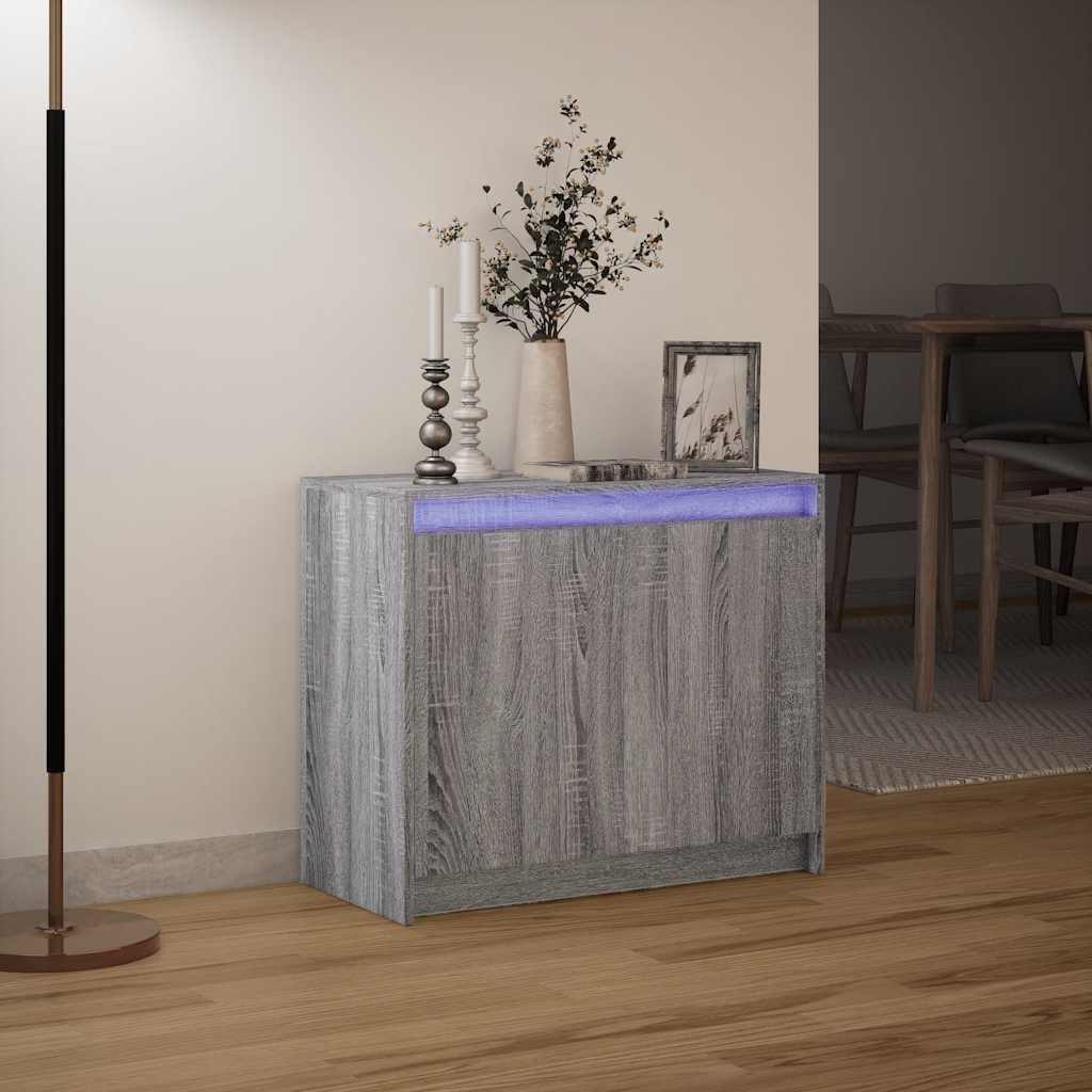 Komoda s LED boja sivog hrasta sonome 72x34x61 cm drveni