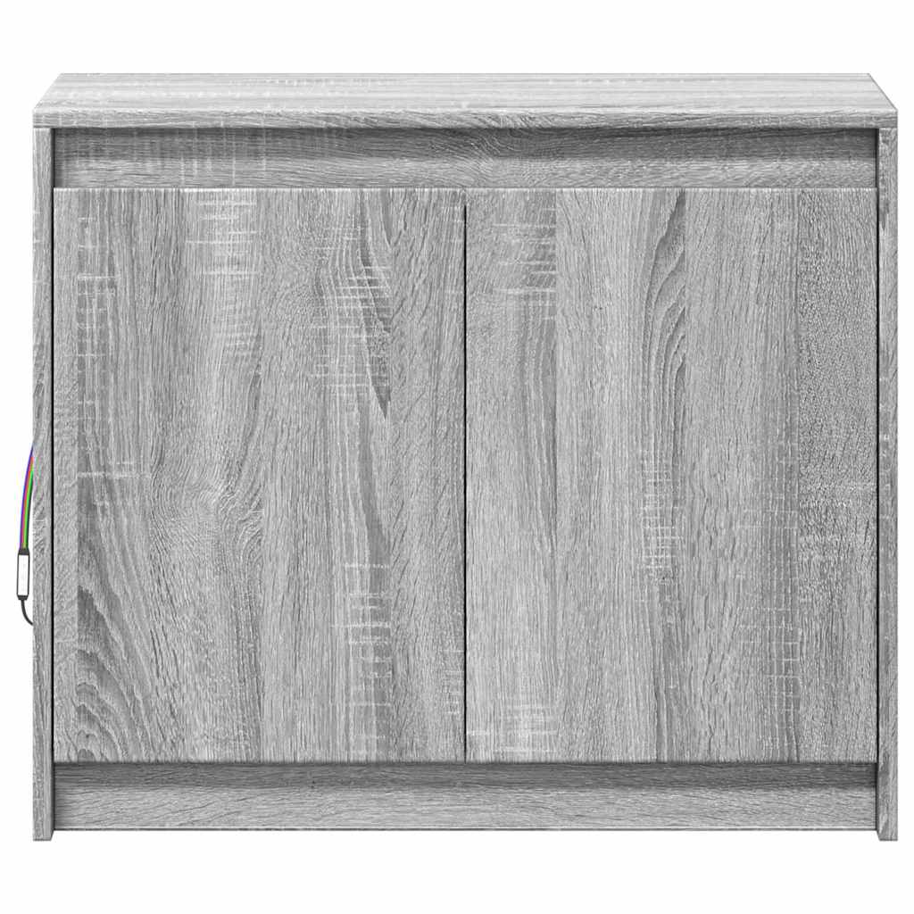 Komoda s LED boja sivog hrasta sonome 72x34x61 cm drveni