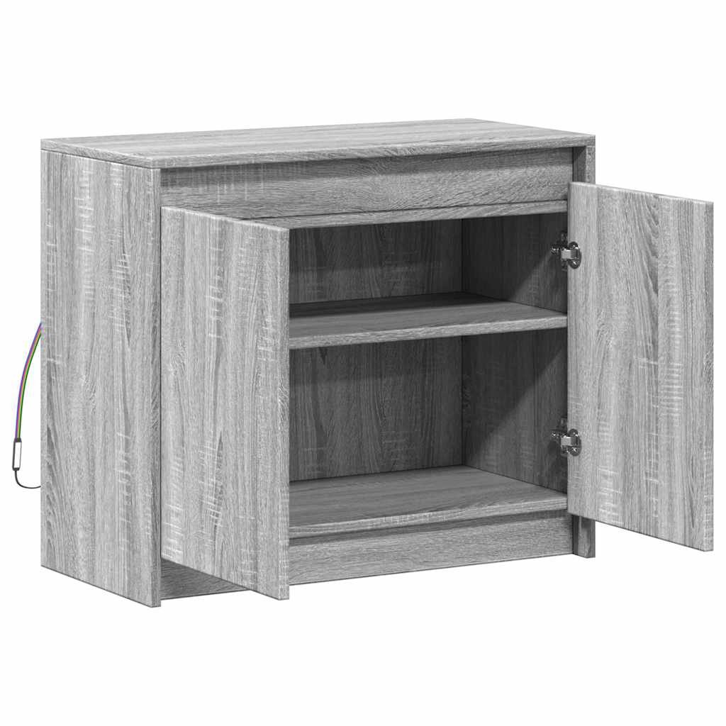 Komoda s LED boja sivog hrasta sonome 72x34x61 cm drveni
