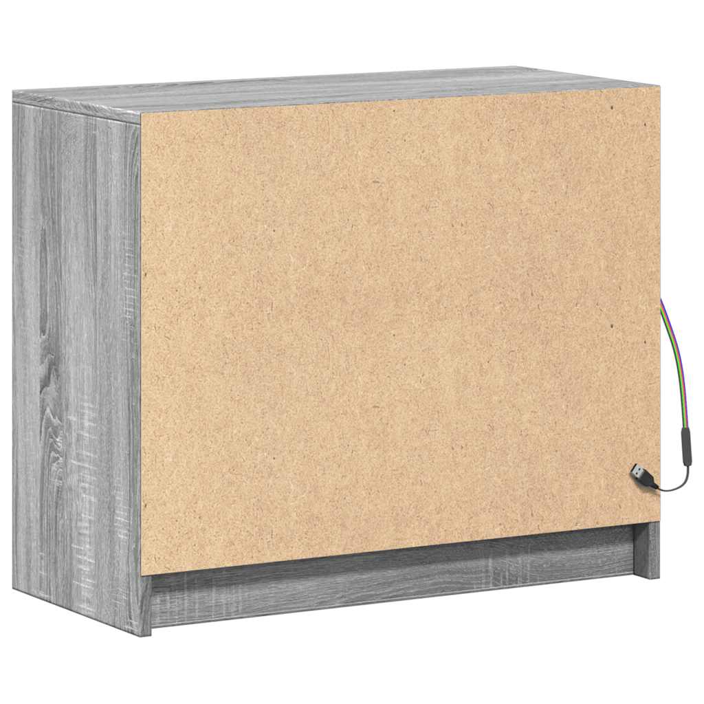 Komoda s LED boja sivog hrasta sonome 72x34x61 cm drveni