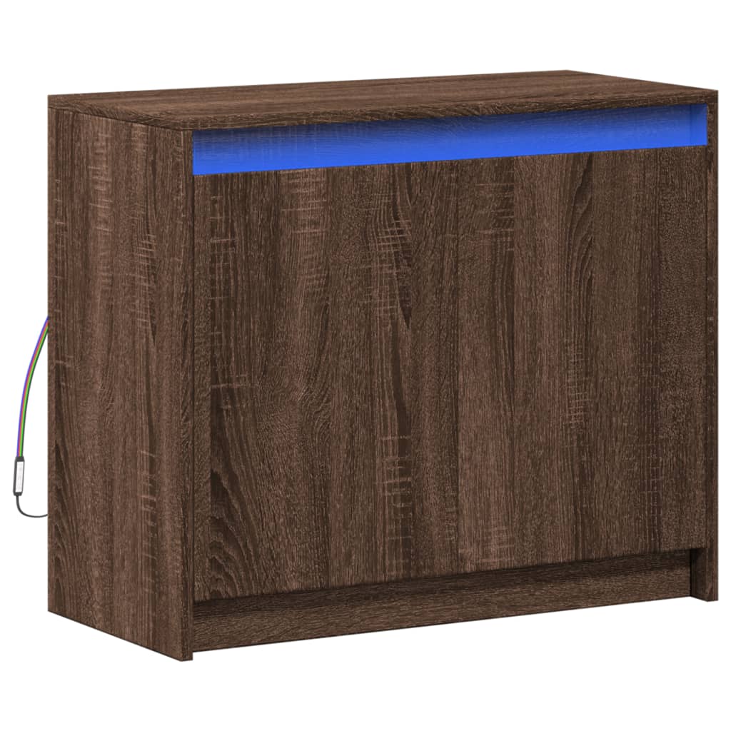Komoda s LED boja smeđeg hrasta 72x34x61 cm konstruirano drvo