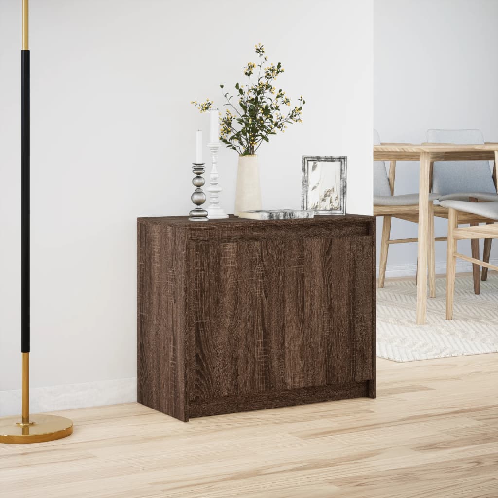 Komoda s LED boja smeđeg hrasta 72x34x61 cm konstruirano drvo