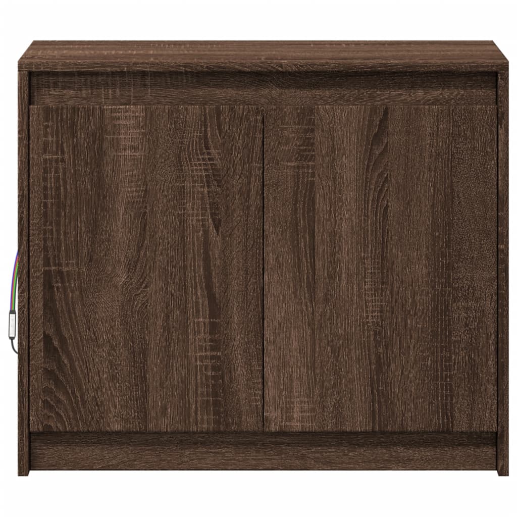 Komoda s LED boja smeđeg hrasta 72x34x61 cm konstruirano drvo