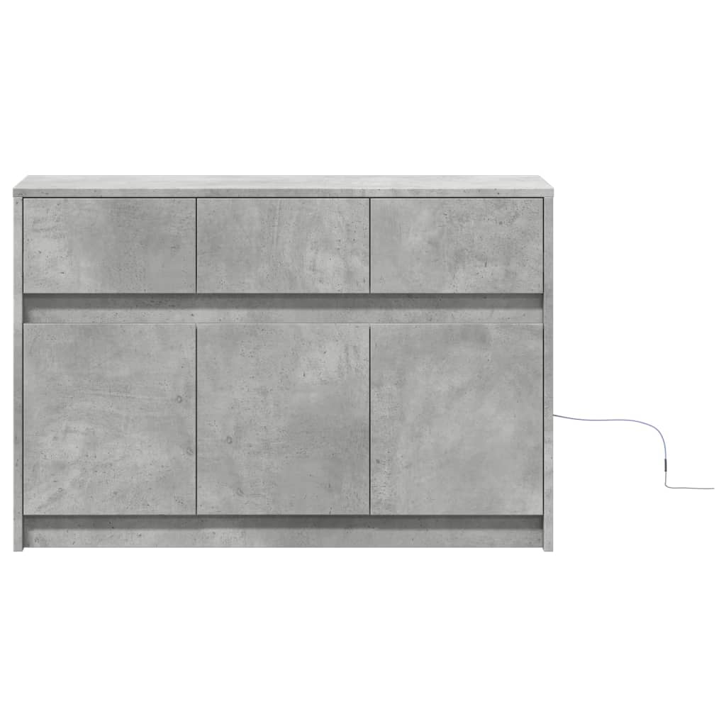 TV ormarić s LED svjetlima boja betona 91x34x61 cm drveni