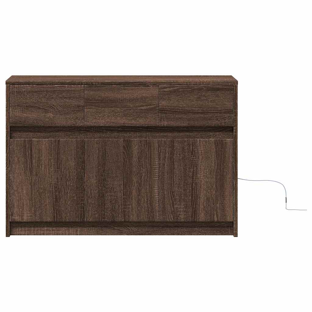 TV ormarić s LED svjetlima boja hrasta 91x34x61 cm drveni