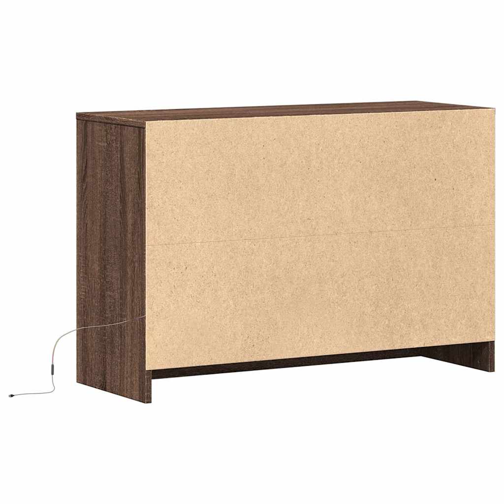 TV ormarić s LED svjetlima boja hrasta 91x34x61 cm drveni