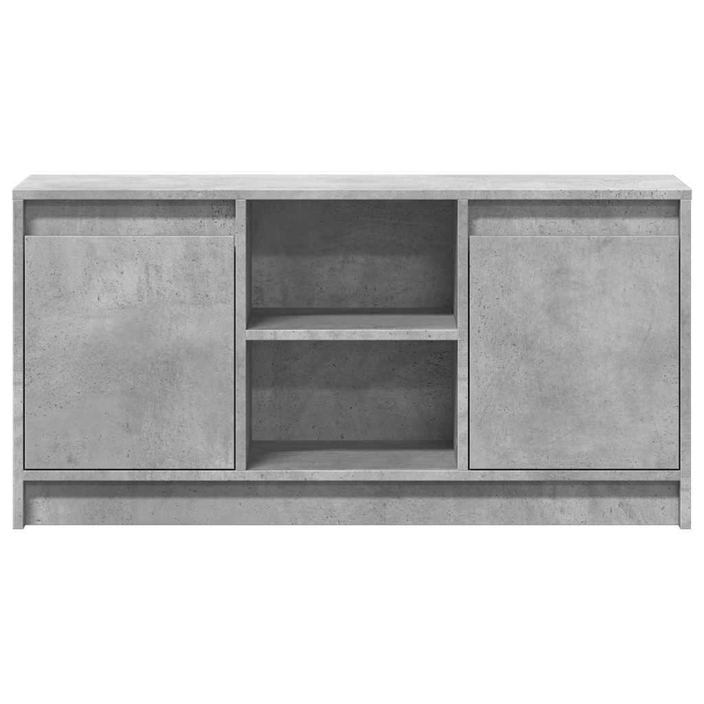 TV ormarić s LED svjetlima boja betona 100x34x50 cm drveni Siva