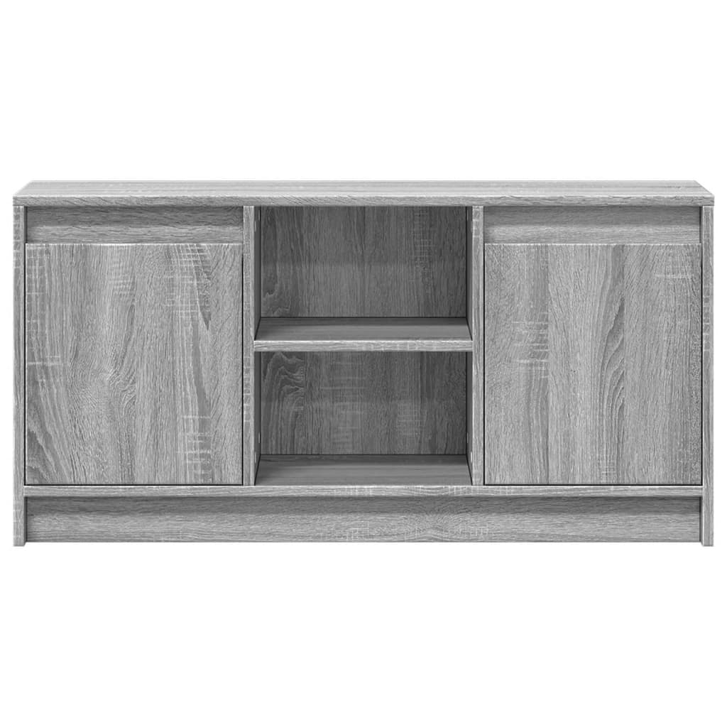 TV ormarić s LED svjetlima boja hrasta 100x34x50 cm drveni Siva