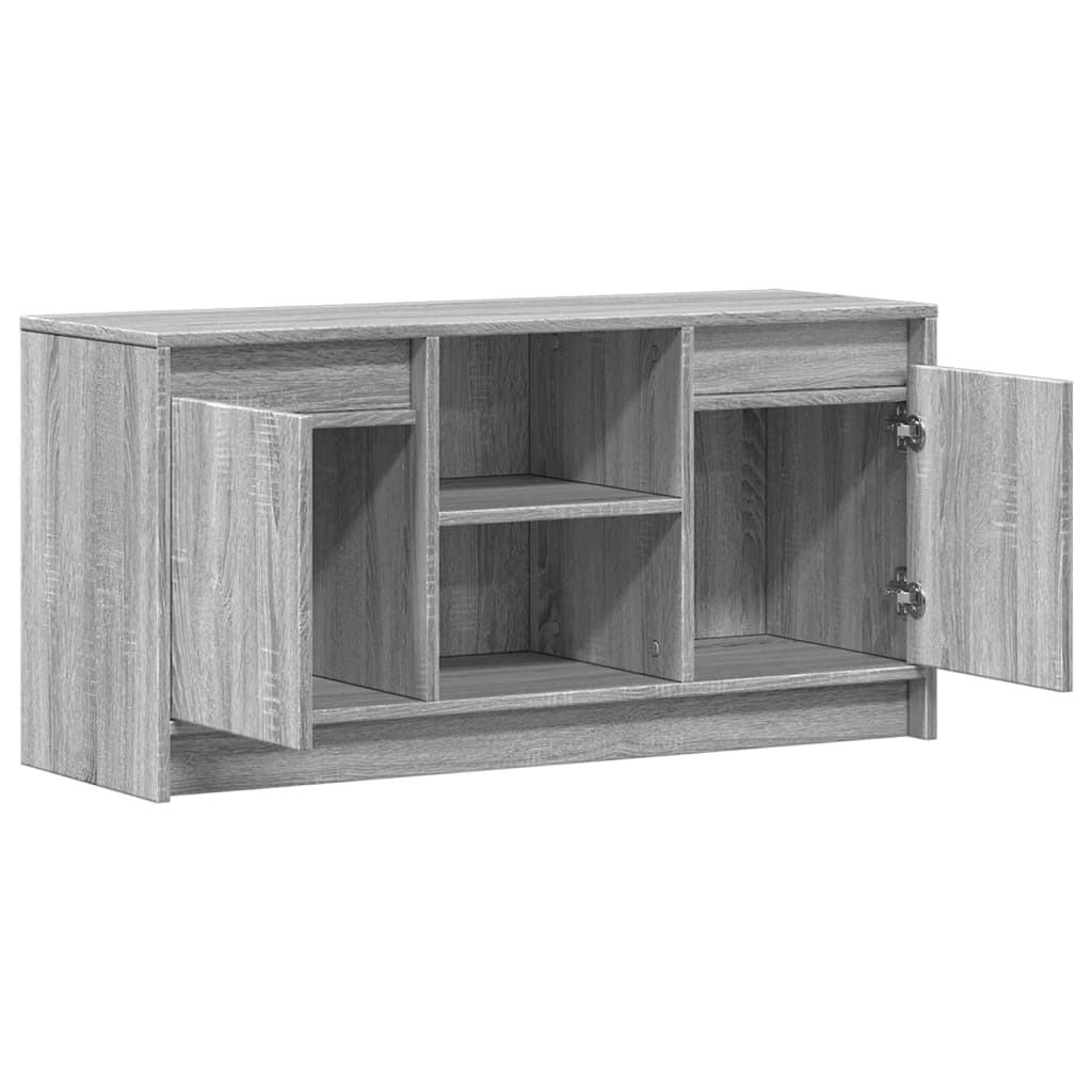 TV ormarić s LED svjetlima boja hrasta 100x34x50 cm drveni Siva