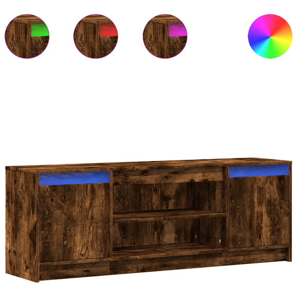 TV ormarić s LED svjetlima boja hrasta 139,5x34x50 cm drveni