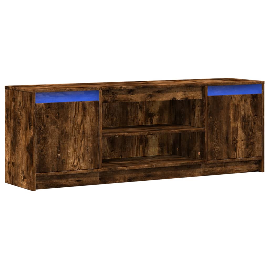 TV ormarić s LED svjetlima boja hrasta 139,5x34x50 cm drveni