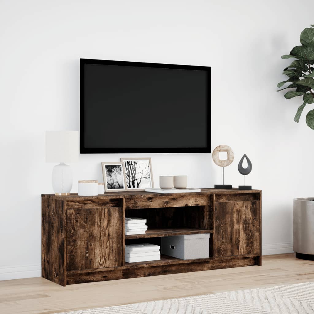 TV ormarić s LED svjetlima boja hrasta 139,5x34x50 cm drveni