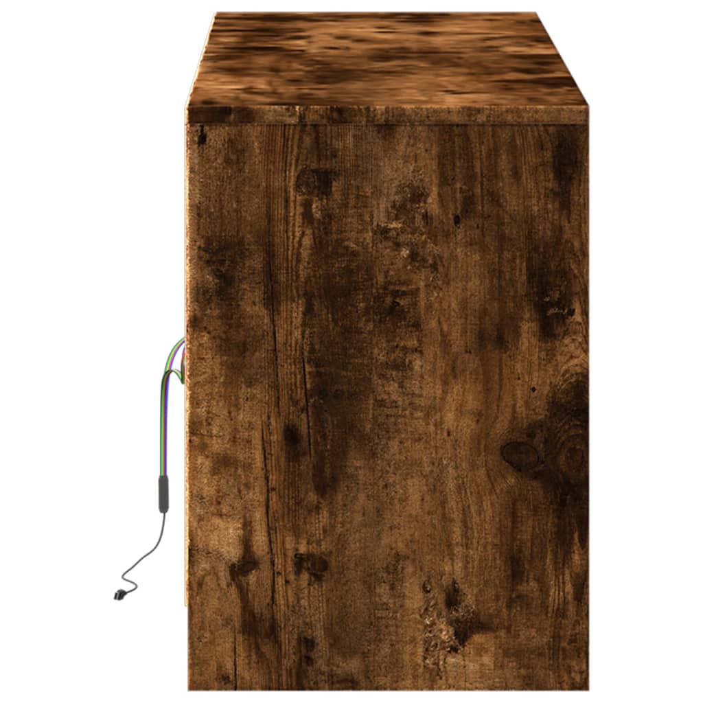 TV ormarić s LED svjetlima boja hrasta 139,5x34x50 cm drveni