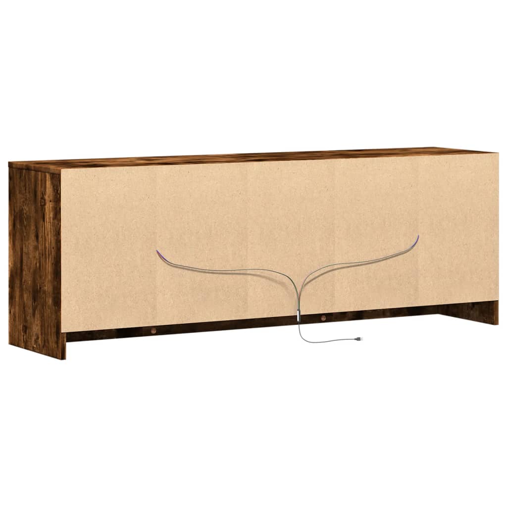 TV ormarić s LED svjetlima boja hrasta 139,5x34x50 cm drveni