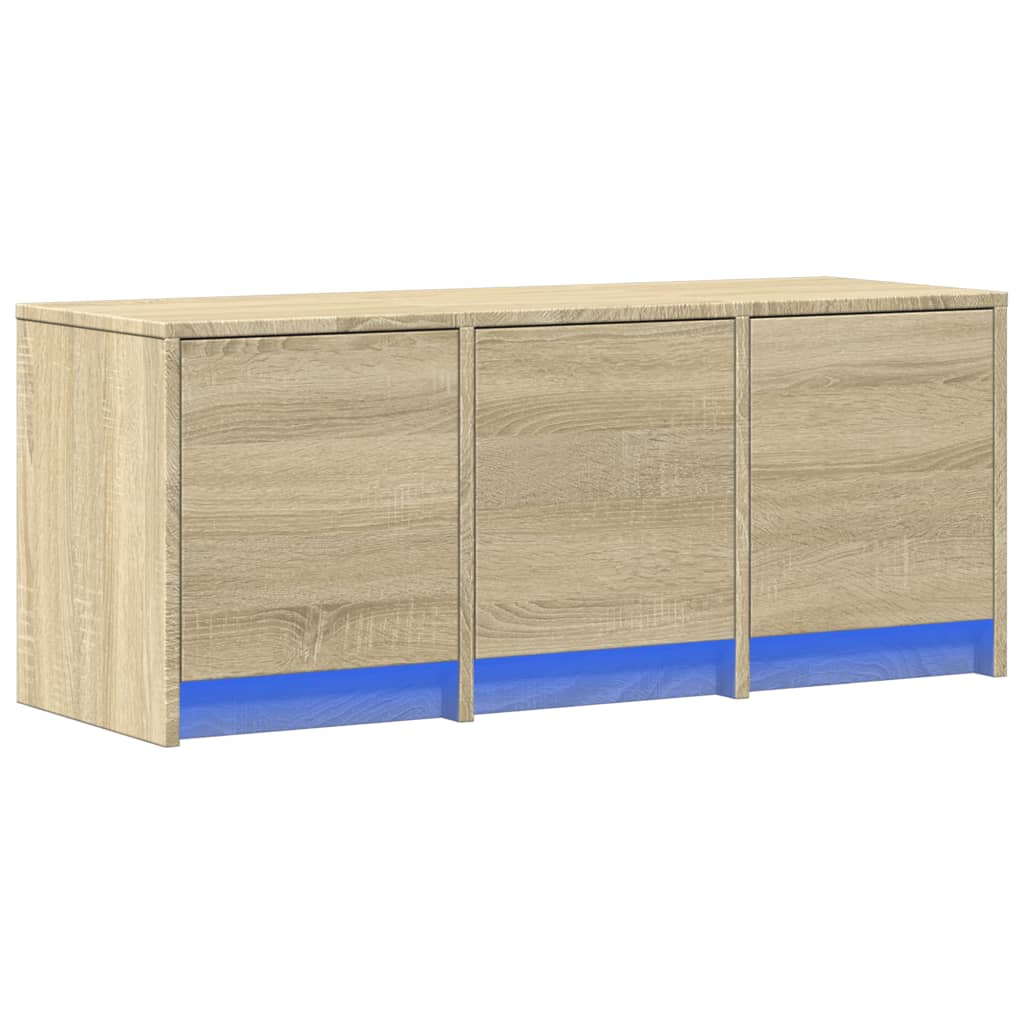 TV ormarić s LED svjetlima boja hrasta 97x34x40 cm drveni