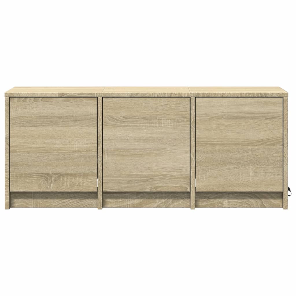 TV ormarić s LED svjetlima boja hrasta 97x34x40 cm drveni