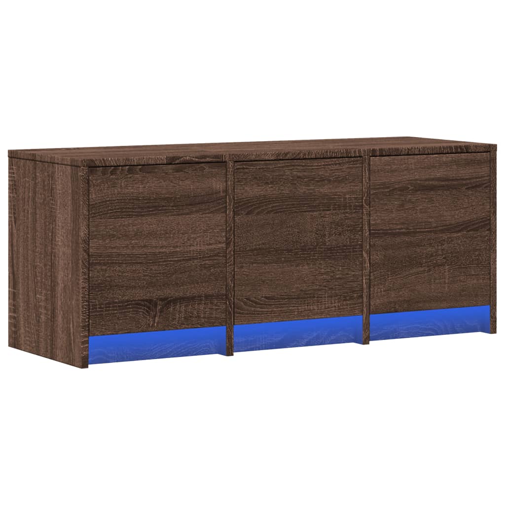 TV ormarić s LED svjetlima boja hrasta 97x34x40 cm drveni