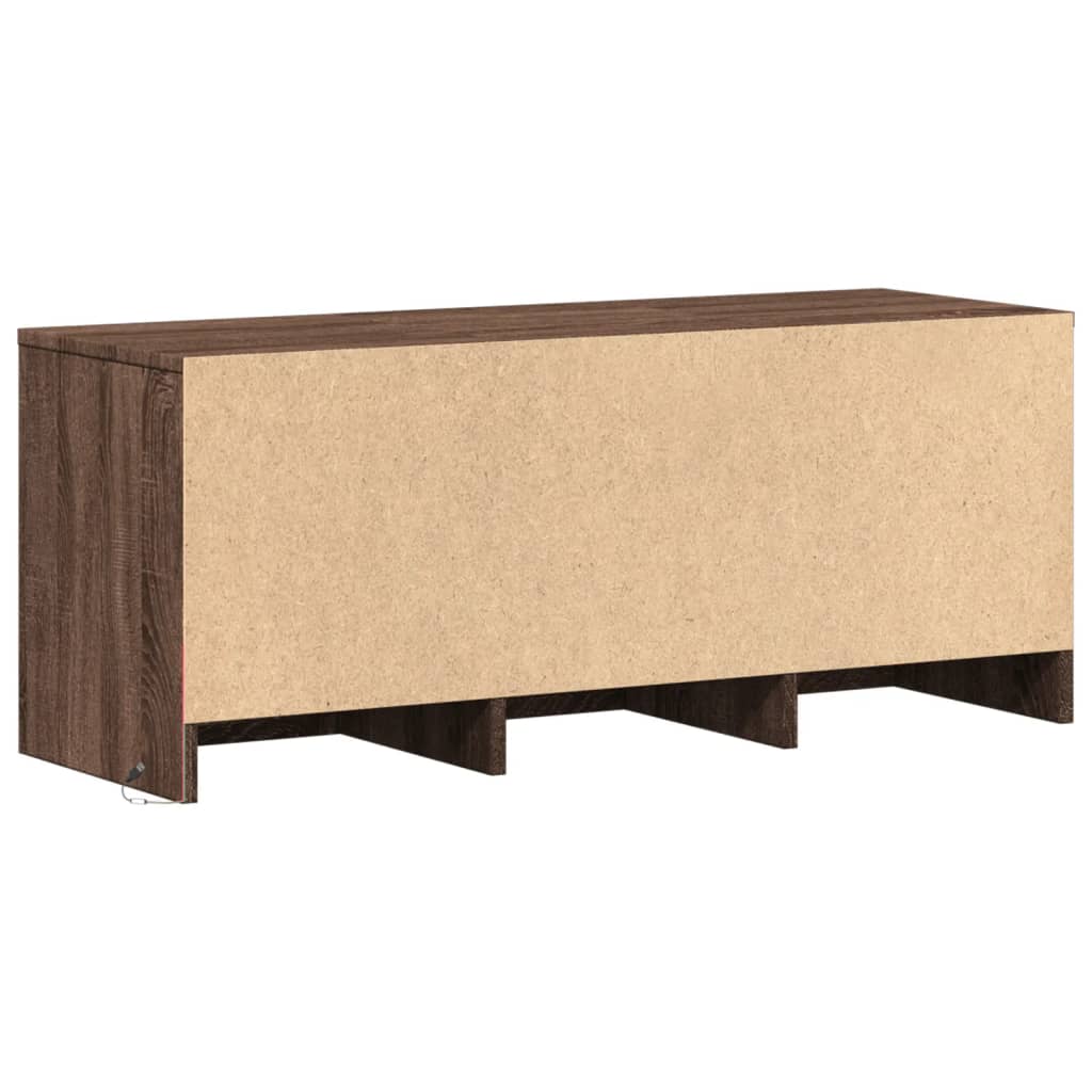 TV ormarić s LED svjetlima boja hrasta 97x34x40 cm drveni