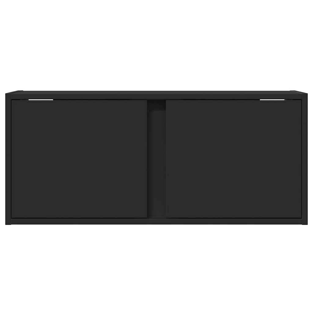 Zidni TV ormarić s LED svjetlima crni 80x31x35 cm