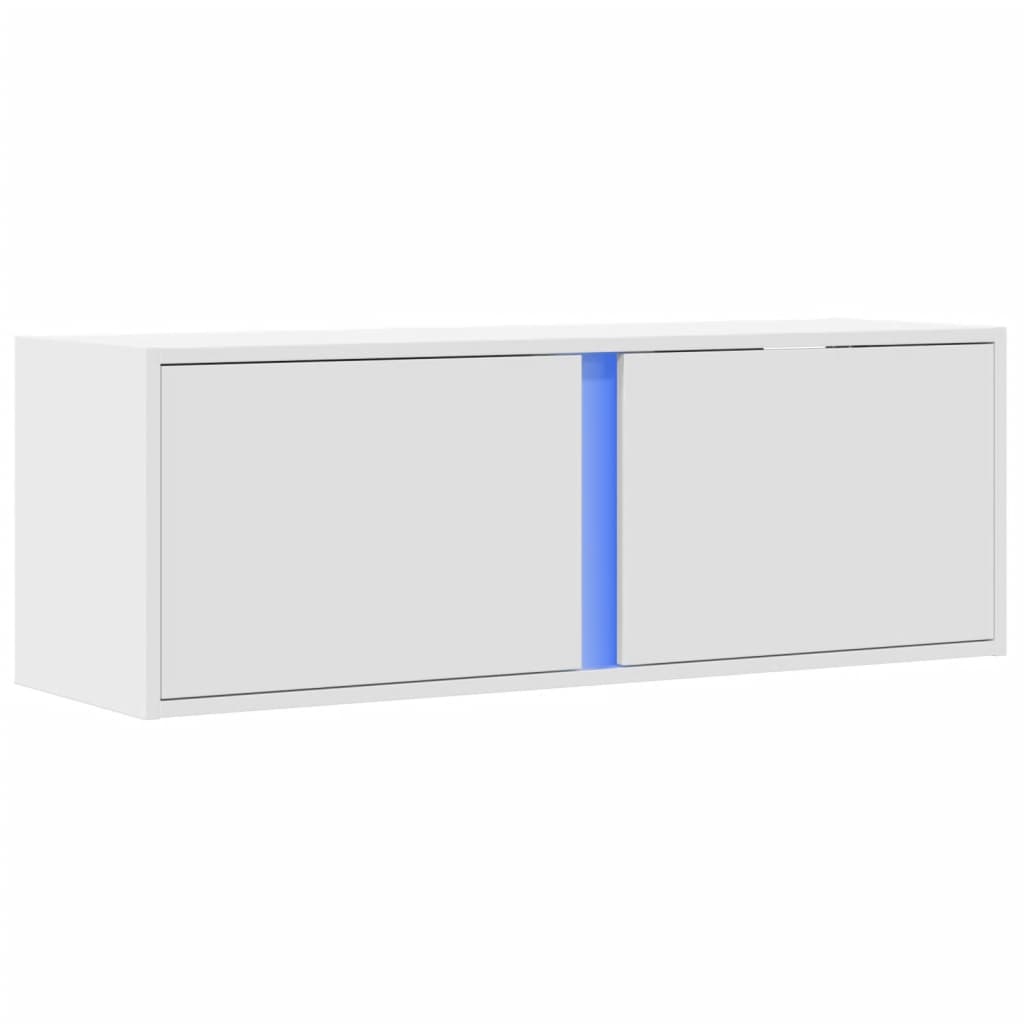 Zidni TV ormarić s LED svjetlima bijeli 100 x 31 x 35 cm