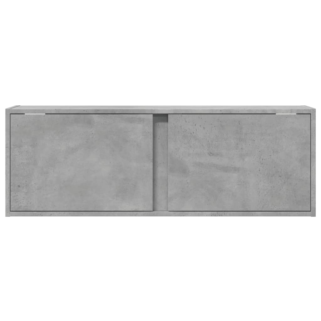 Zidni TV ormarić s LED svjetlima siva boja betona 100x31x35 cm