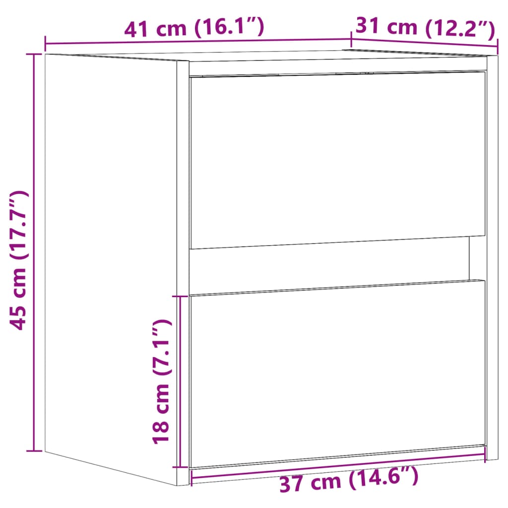 Zidni TV ormarići LED 2 kom boja hrasta sonome 41x31x45 cm