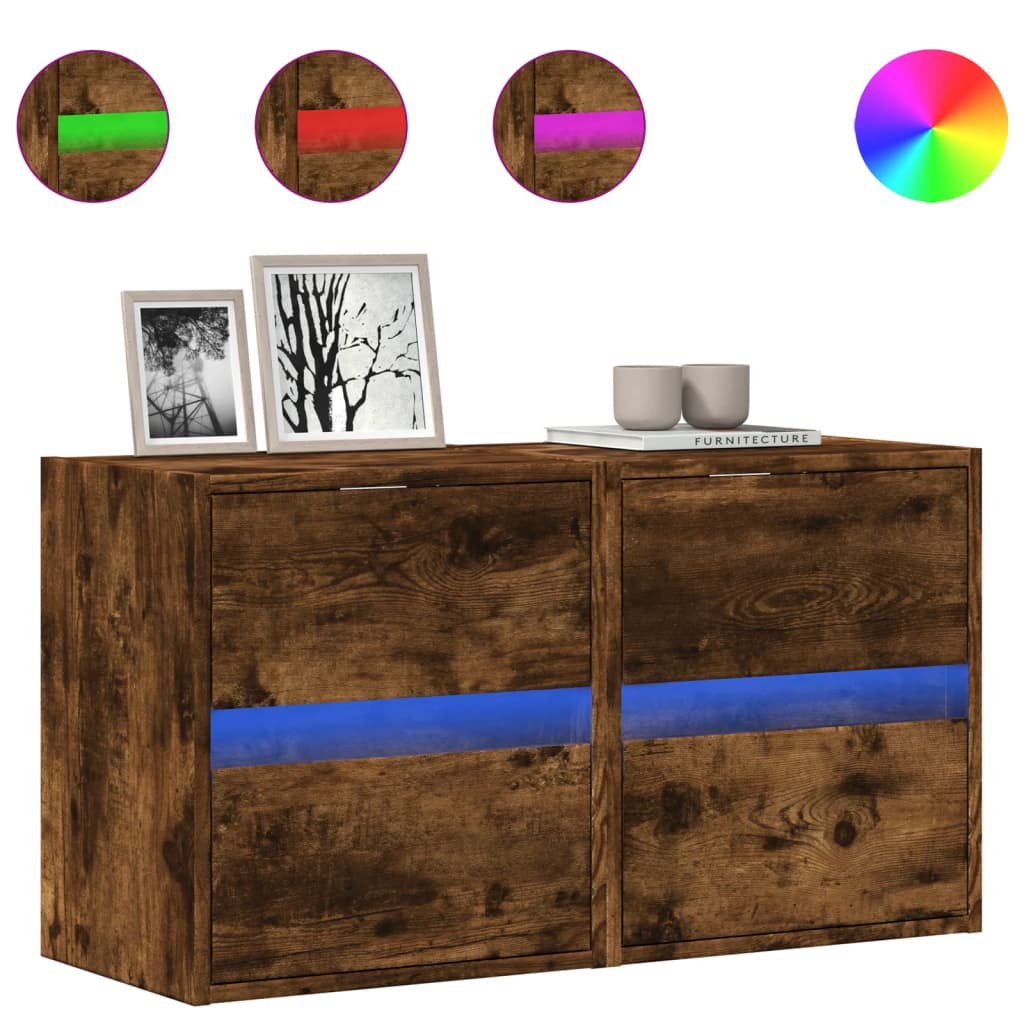Zidni TV ormarići LED 2 kom boja hrasta 41x31x45 cm