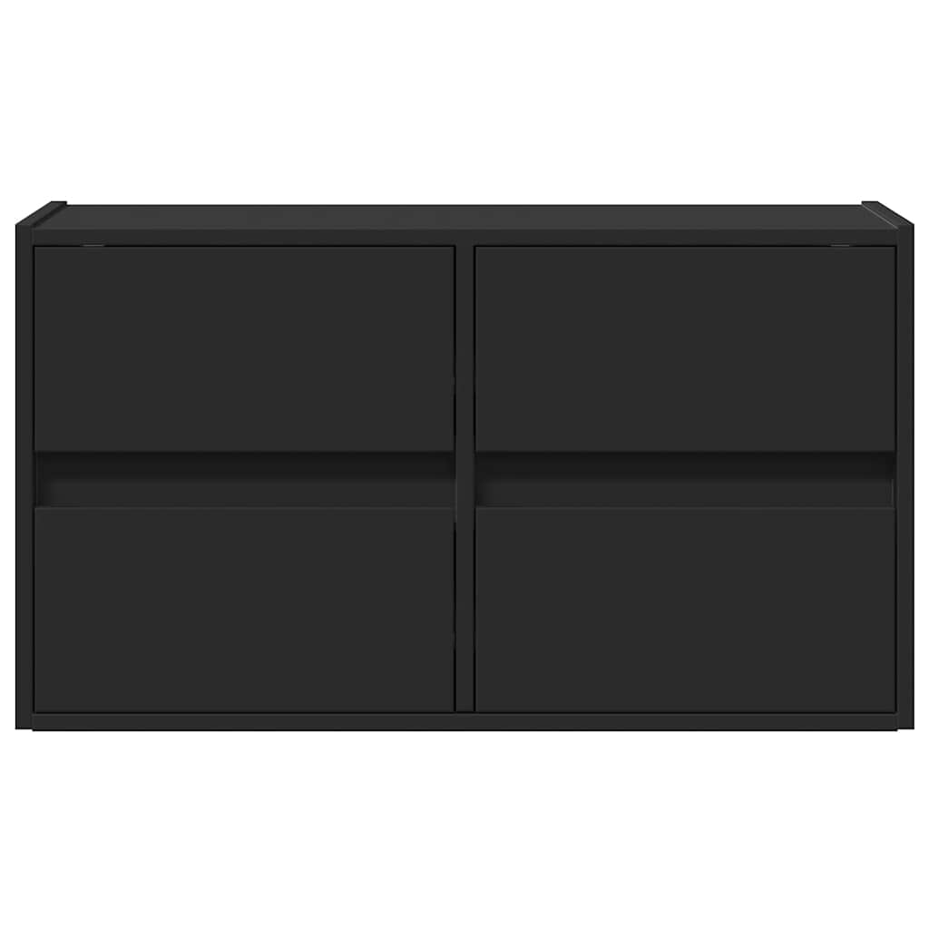 Zidni TV ormarić s LED svjetlima crni 80 x 31 x 45 cm