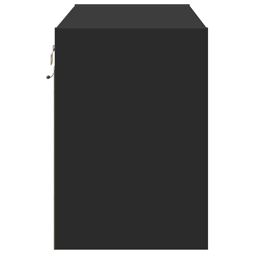Zidni TV ormarić s LED svjetlima crni 80 x 31 x 45 cm
