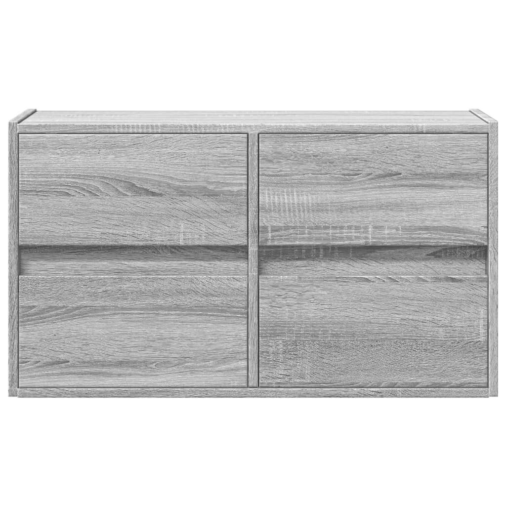 Zidni TV ormarić s LED svjetlima siva boja hrasta 80x31x45 cm