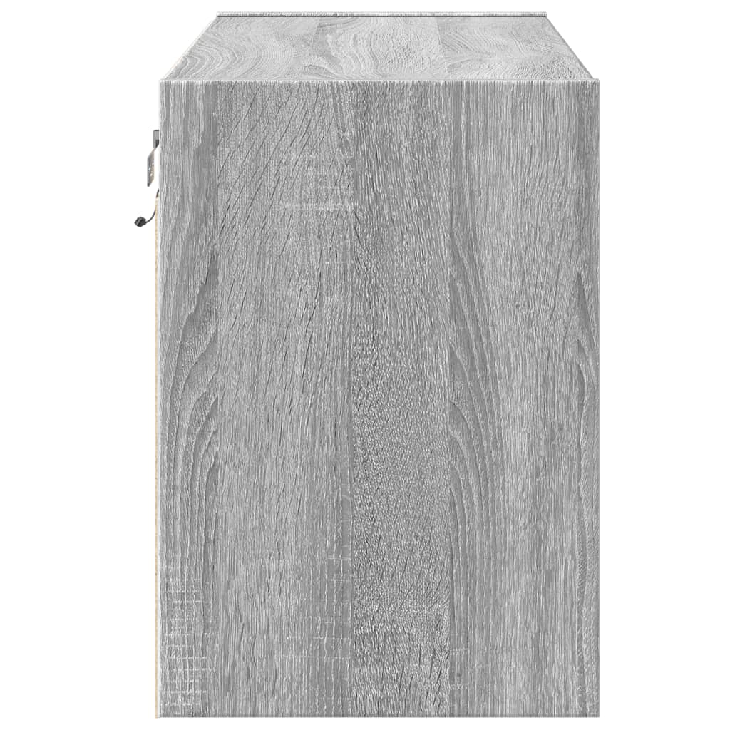 Zidni TV ormarić s LED svjetlima siva boja hrasta 80x31x45 cm