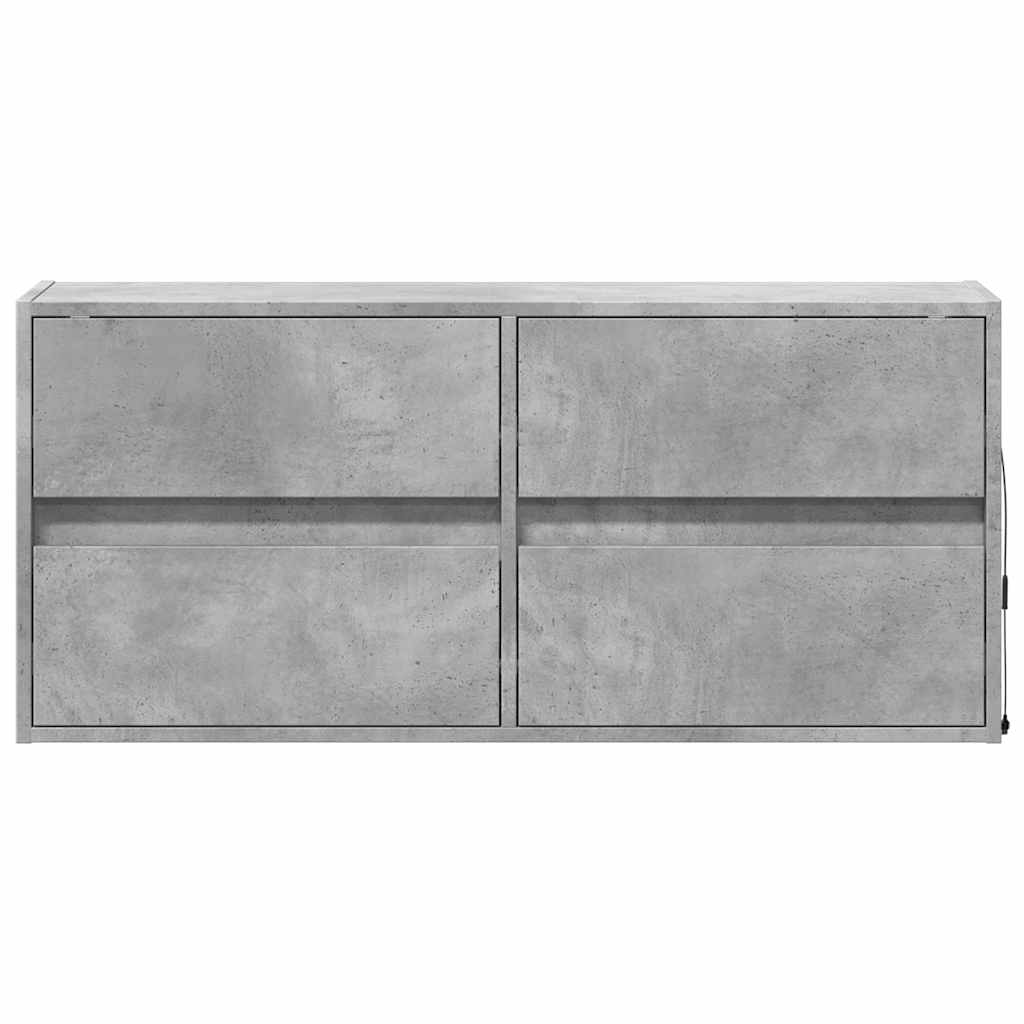 Zidni TV ormarić s LED svjetlima boja betona 100x31x45 cm