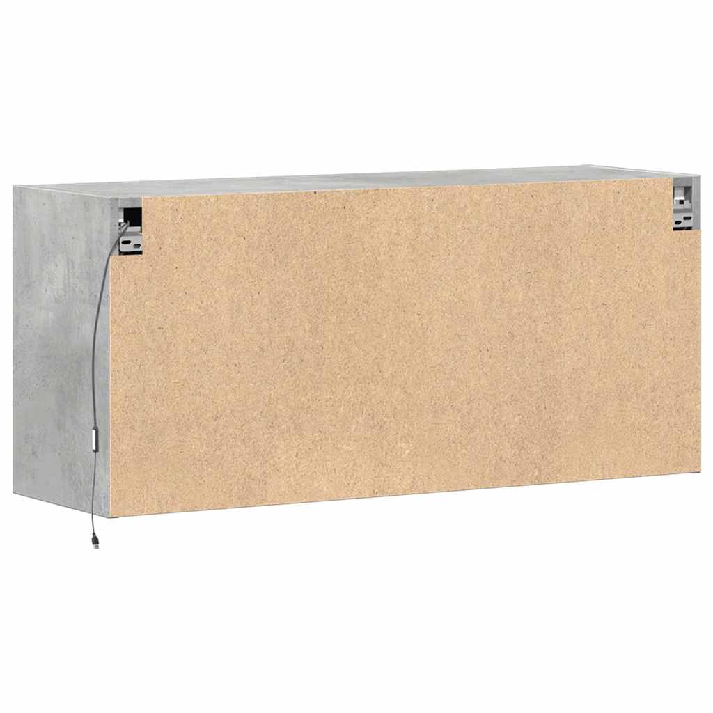 Zidni TV ormarić s LED svjetlima boja betona 100x31x45 cm