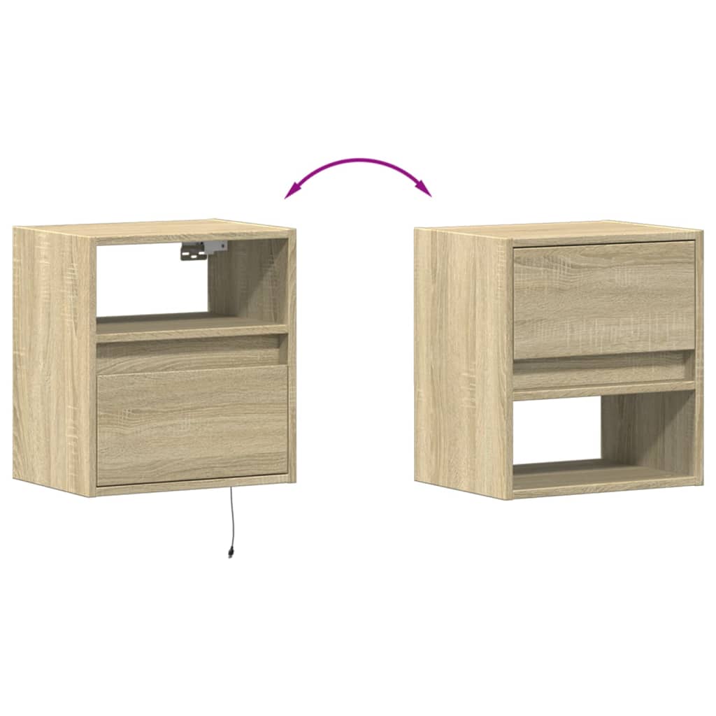 Zidni TV ormarići LED 2 kom boja hrasta sonome 41x31x45 cm