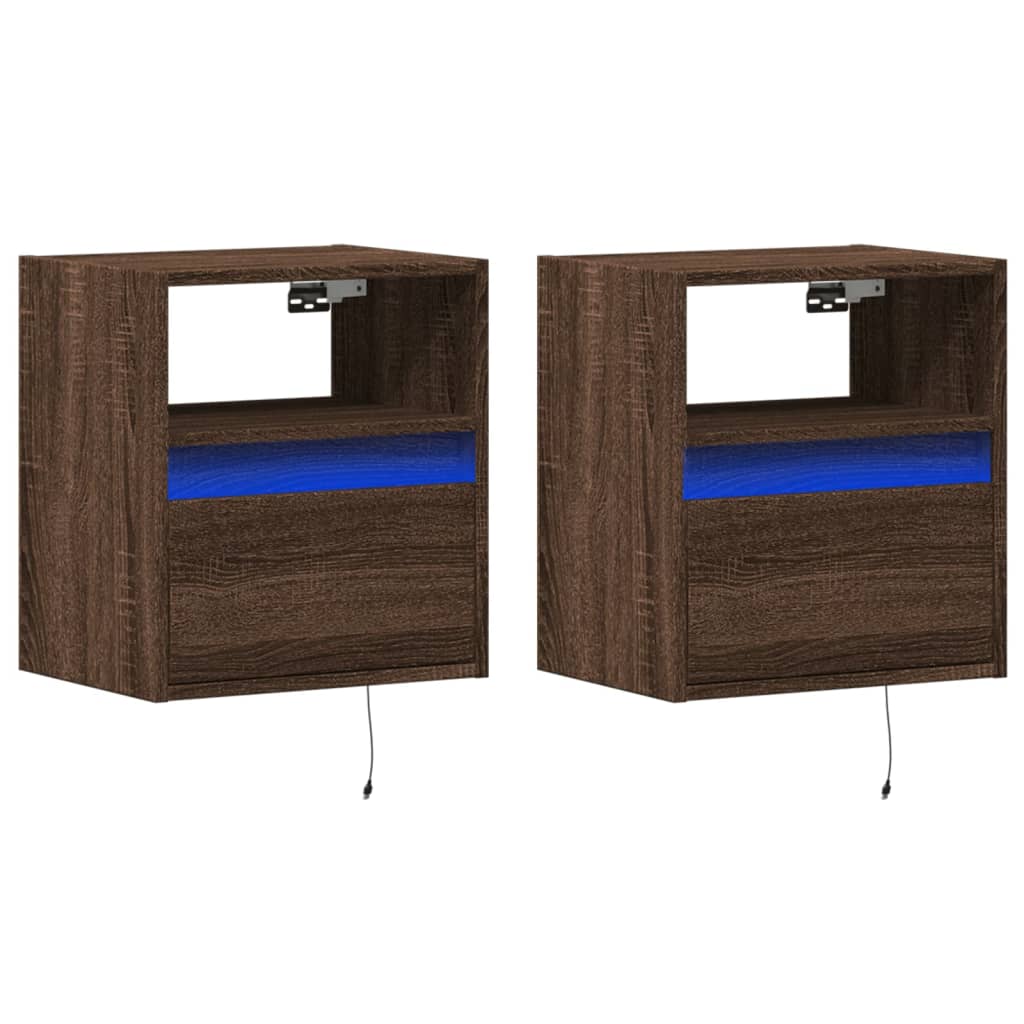 Zidni TV ormarići LED 2 kom boja smeđeg hrasta 41x31x45 cm