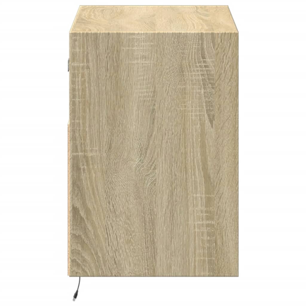 Zidni TV ormarić s LED svjetlima boja hrasta 80 x 31 x 45 cm