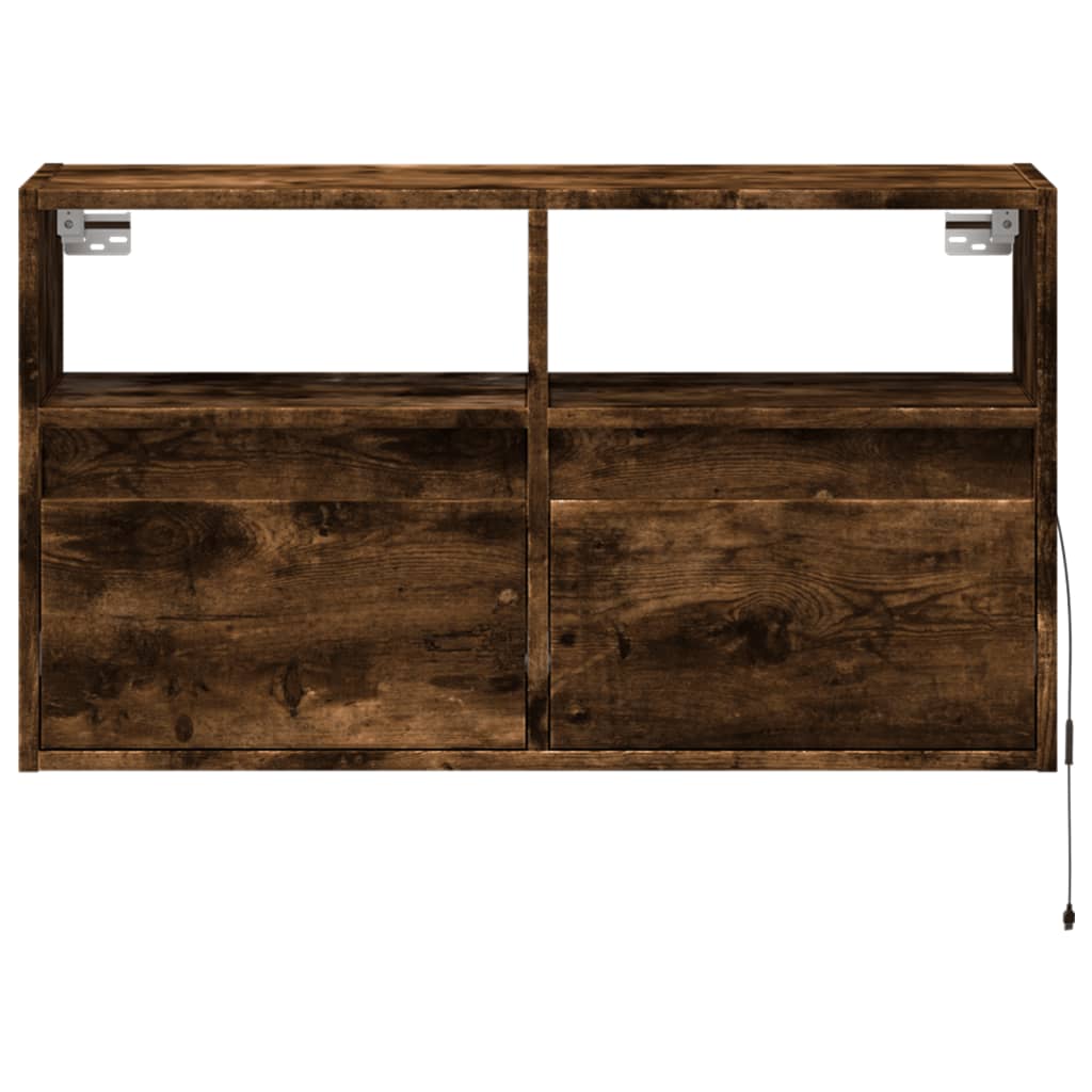 Zidni TV ormarić s LED svjetlima boja hrasta 80 x 31 x 45 cm