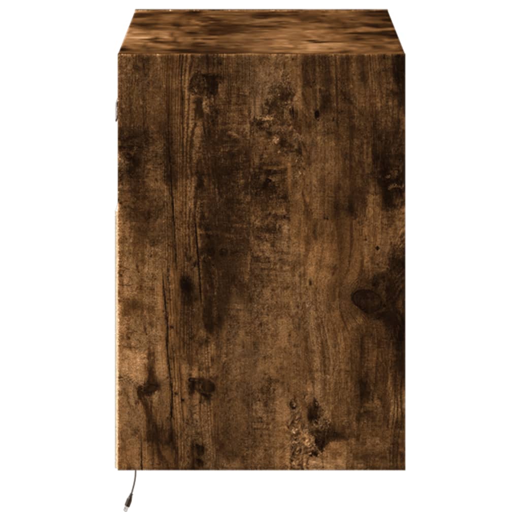 Zidni TV ormarić s LED svjetlima boja hrasta 80 x 31 x 45 cm