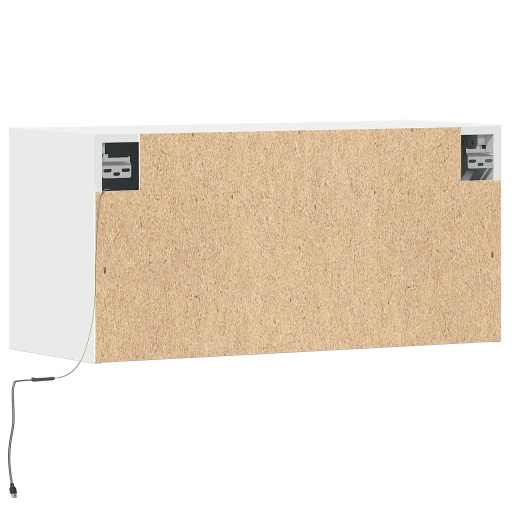 Zidni TV ormarić s LED svjetlima bijeli 80 x 31 x 38 cm