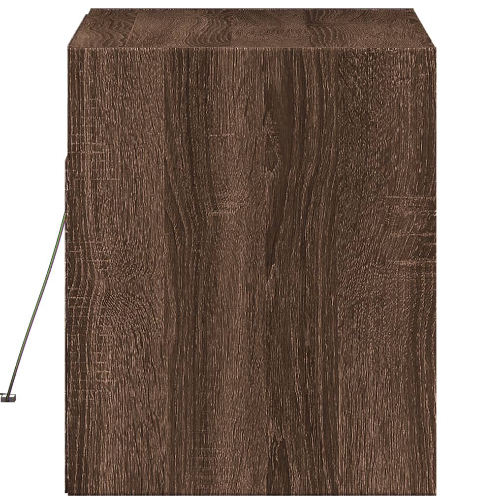 Zidni TV ormarić s LED svjetlima boja hrasta 80x31x38 cm