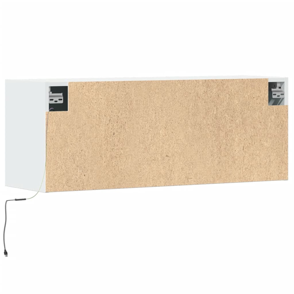 Zidni TV ormarić s LED svjetlima bijeli 100 x 31 x 38 cm