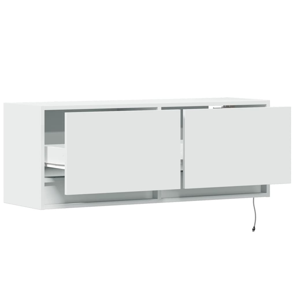 Zidni TV ormarić s LED svjetlima bijeli 100 x 31 x 38 cm