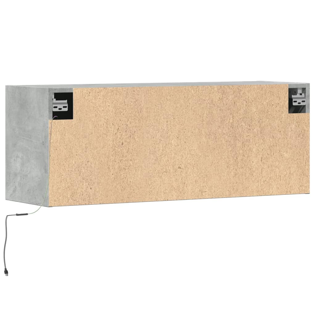 Zidni TV ormarić s LED svjetlima boja betona 100x31x38 cm
