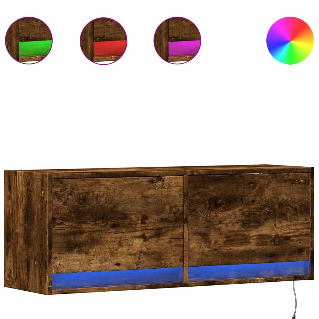 Zidni TV ormarić LED boja dimljenog hrasta 100x31x38 cm