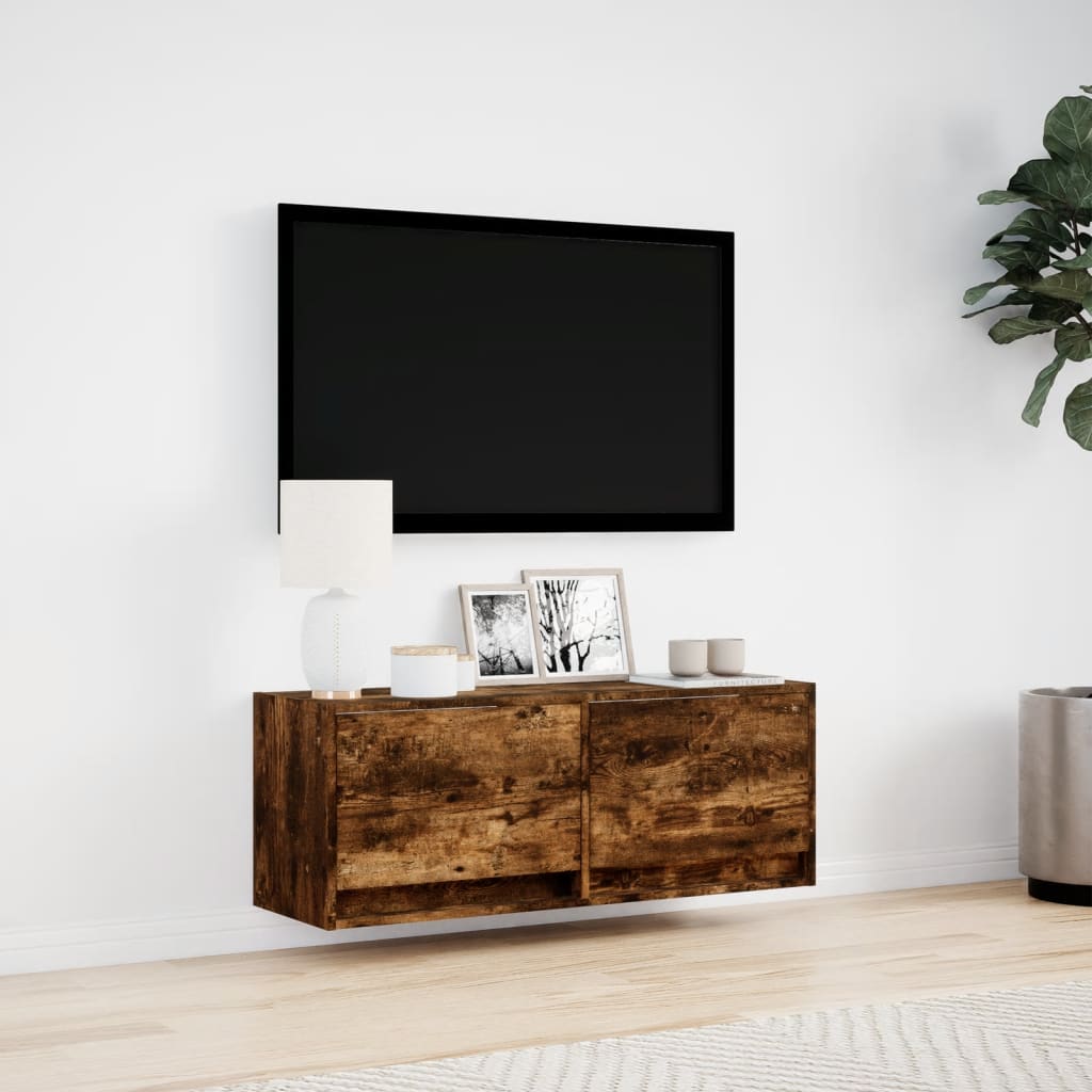 Zidni TV ormarić LED boja dimljenog hrasta 100x31x38 cm