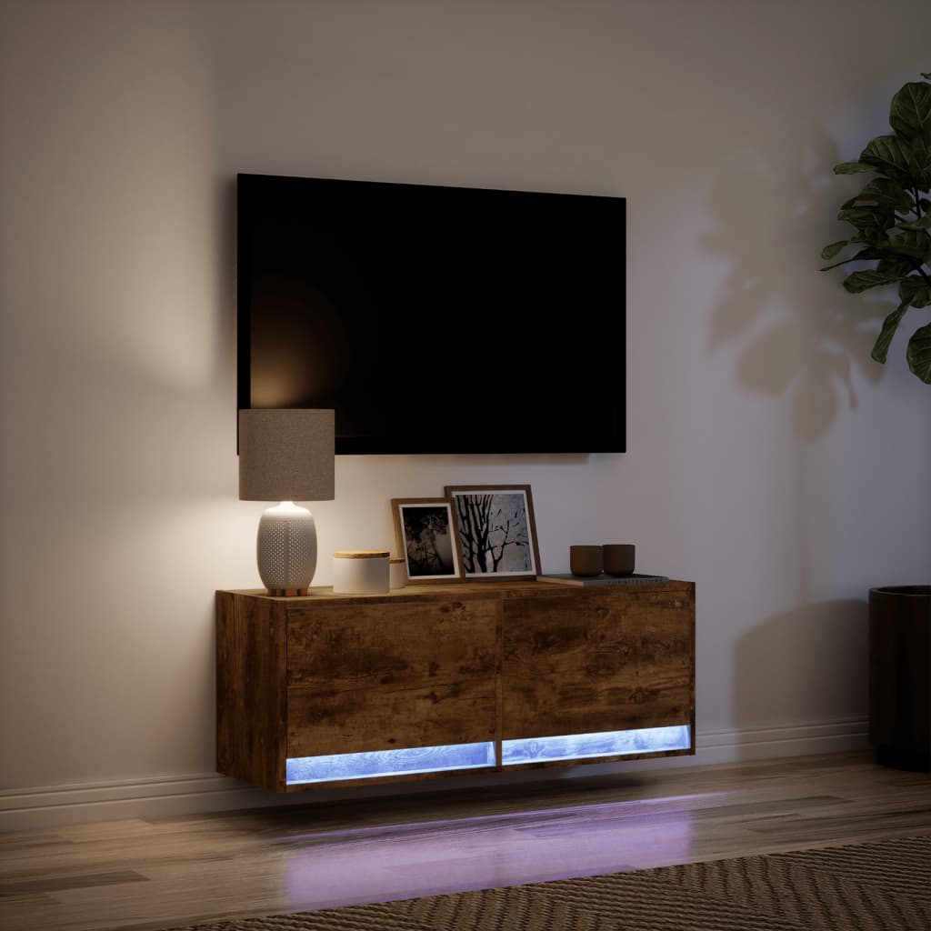 Zidni TV ormarić LED boja dimljenog hrasta 100x31x38 cm
